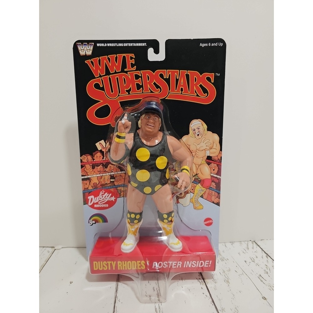 WWE MATTEL LJN SUPERSTARS BLACK CARD DUSTY RHODES WRESTLING FIGURE-DMG CARD
